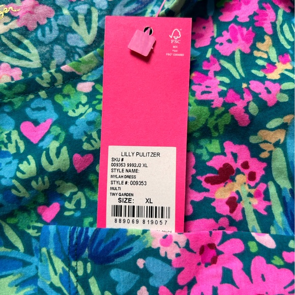 Lilly Pulitzer Girls Mylah Mini Dress Smocked Printed Cotton XL 12-14 YRS - Picture 9 of 9